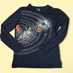 J. Crew Boys Space Navy Long Sleeve Tee